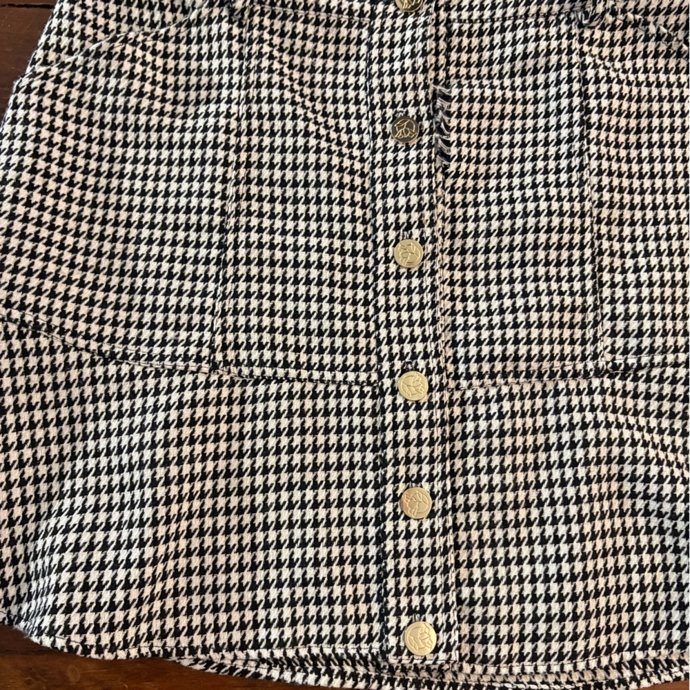 Draper James black white houndstooth skater skirt size 14 - Picture 4 of 7